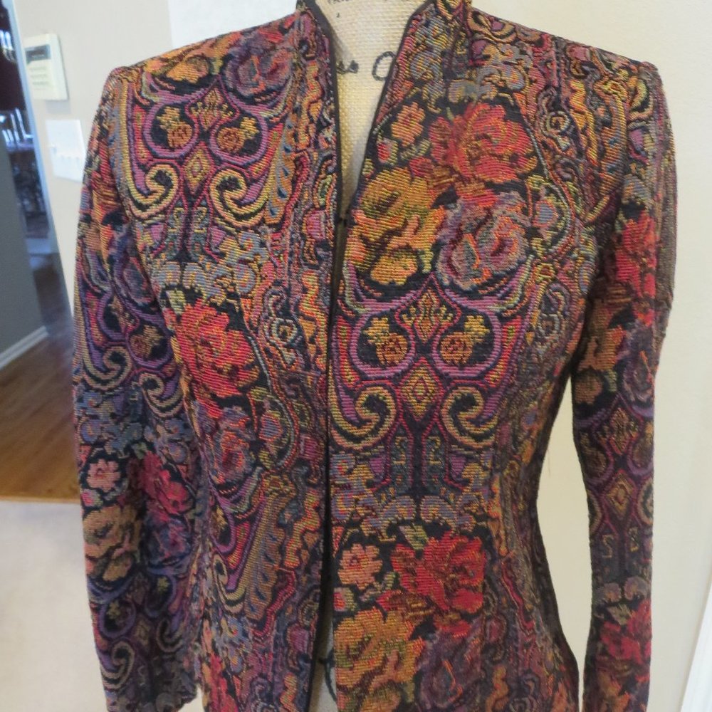 Women's JESSICA HOWARD Tapestry Jacket Sz  4 Petite